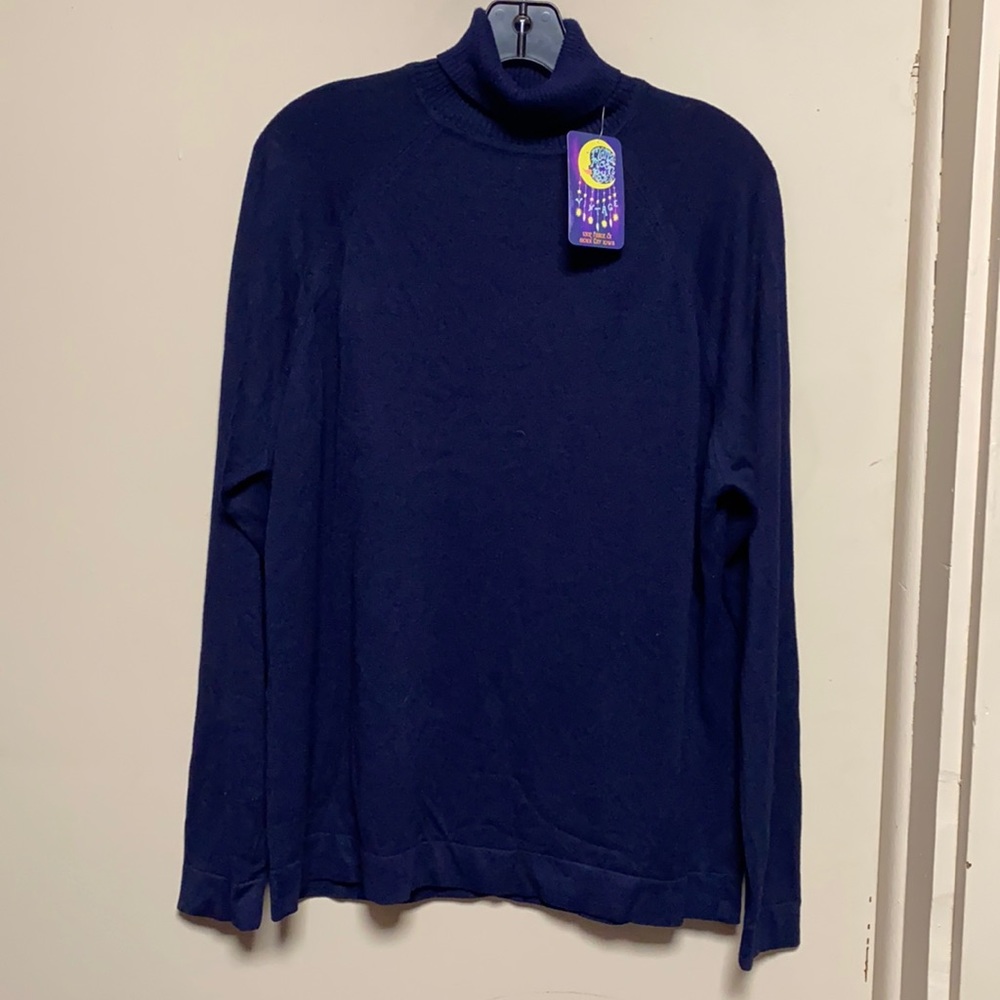 Navy Turtleneck Thin Sweater